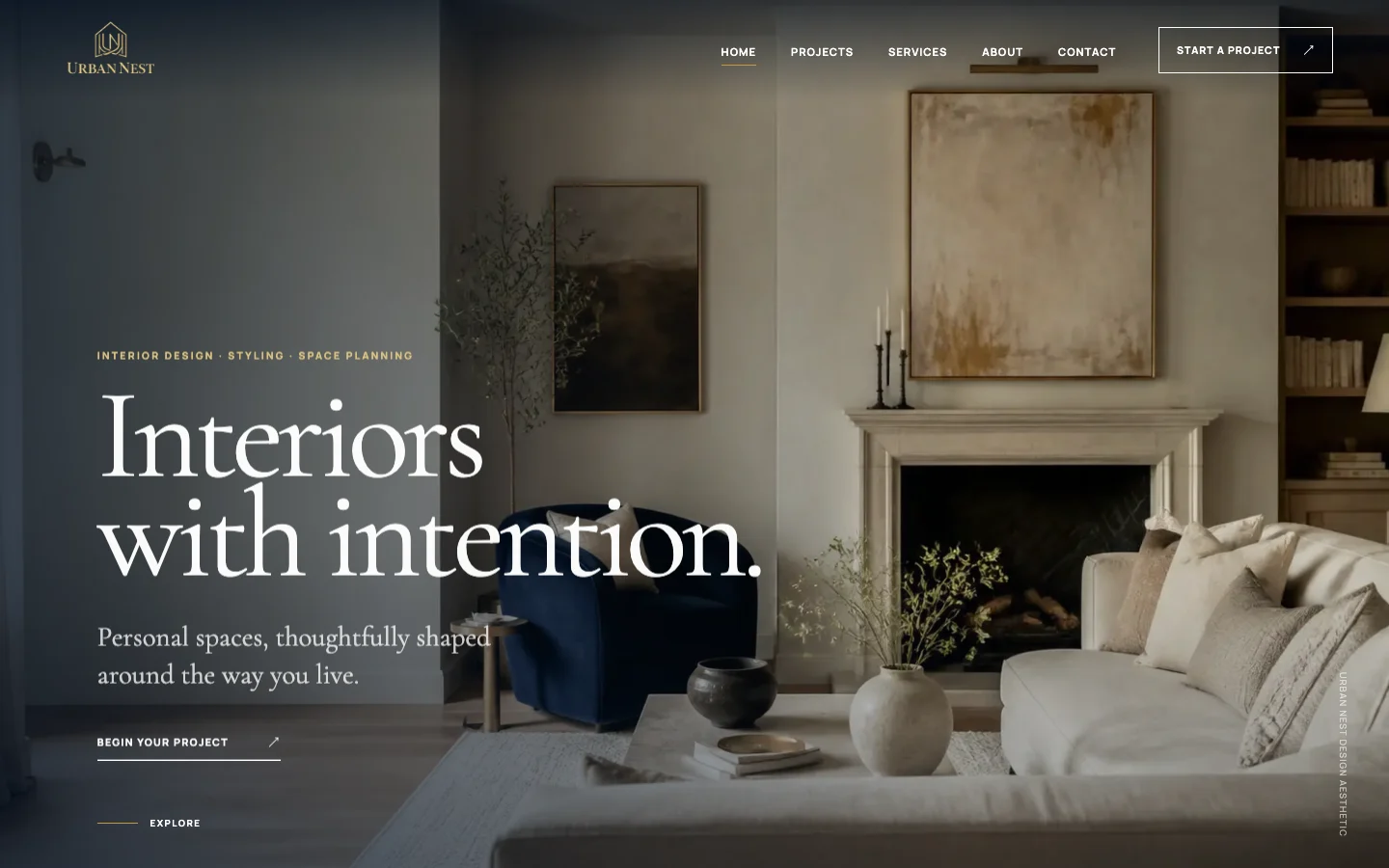 The completed Urban Nest Studio homepage designed and developed by FL Ecosystem